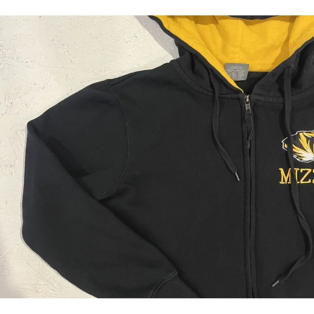 Stadium Missouri Mizzou Tigers Full Zip Jacket Womens‎ Small Black Yellow